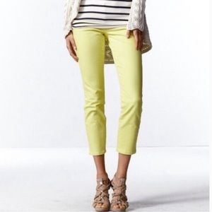 EUC CAbi Jeans Lemon Yellow Bree Cropped Denim - Size 4